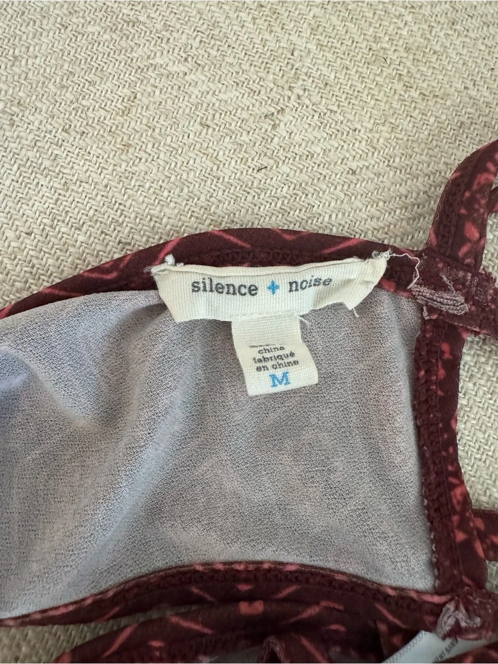 Urban Outfitters Burgundy Geometric Strappy Bralette Size M